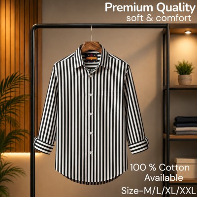 100%cartoon premium quality stipe shirt