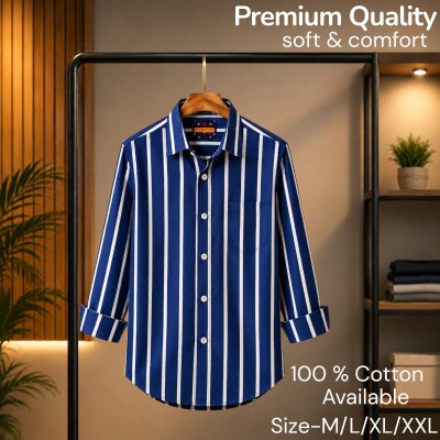 100%cartoon premium quality stipe shirt