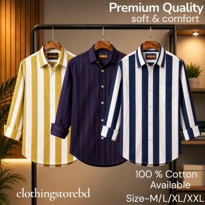 3 pis 100%cartoon premium quality stipe shirt