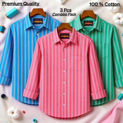 3 pis 100%cartoon premium quality stipe shirt