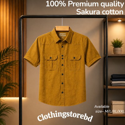 100% cotton fabric double pocket half sleeve
