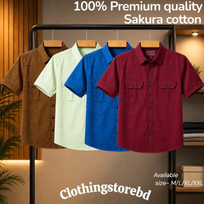 4 pis 100% cotton fabric double pocket half sleeve