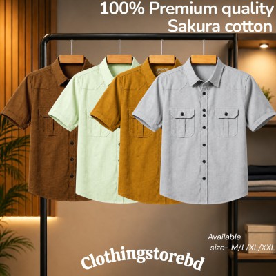 4 pis 100% cotton fabric double pocket half sleeve