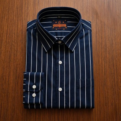100%Cotton premium quality stipe  full seleev
