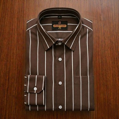 100%Cotton premium quality stipe  full seleev