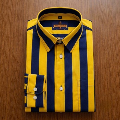 100%Cotton premium quality stipe  full seleev