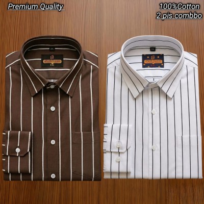 2 pis 100%Cotton premium quality stipe  full seleev