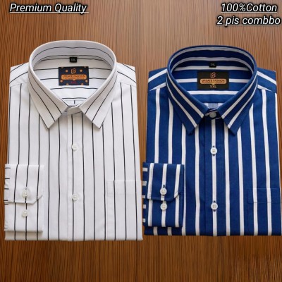 2 pis 100%Cotton premium quality stipe  full seleev