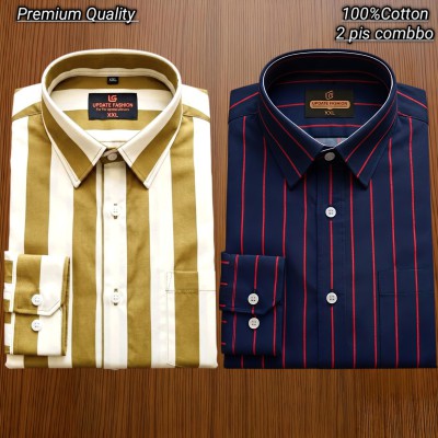 2 pis 100%Cotton premium quality stipe  full seleev