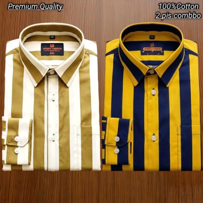 2 pis 100%Cotton premium quality stipe  full seleev