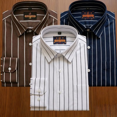 3 pis 100%Cotton premium quality stipe  full seleev